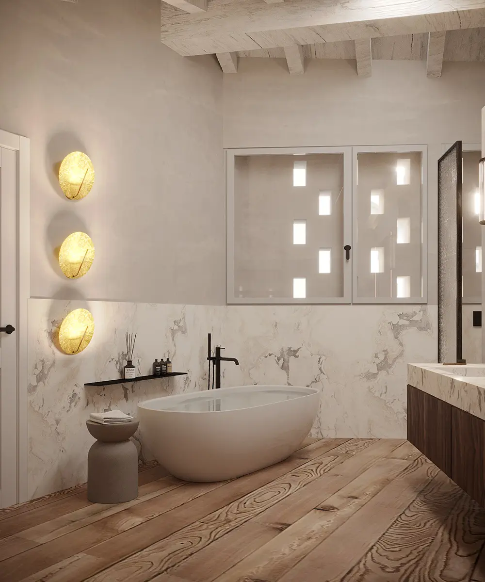 Ristrutturazione bagno Brescia: per coppia con vasca - Giallo Pastello Interior Design Brescia Ristrutturazione bagno Brescia: per coppia con vasca - Giallo Pastello Interior Design Brescia