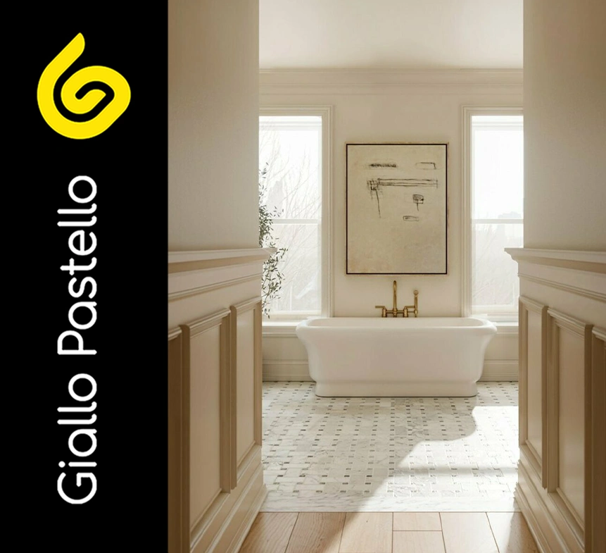 Arredamento classico moderno: bagno - Giallo Pastello