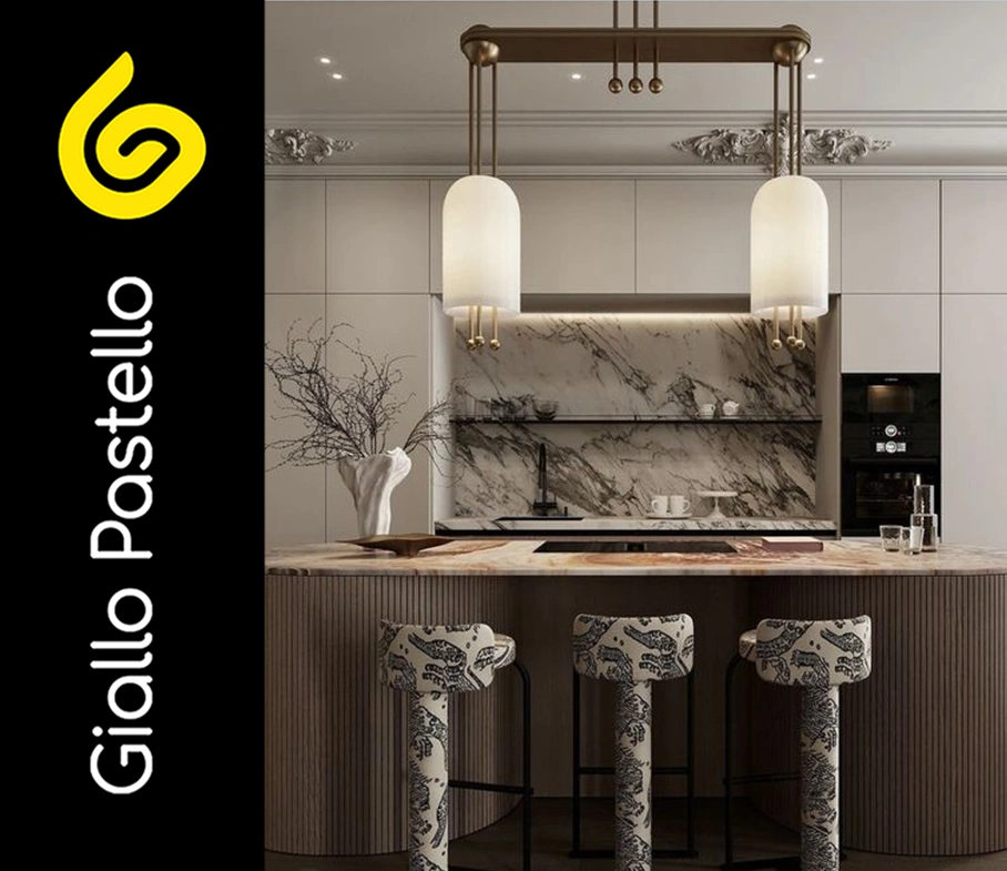 Arredamento classico moderno: cucina classica moderna - Giallo Pastello