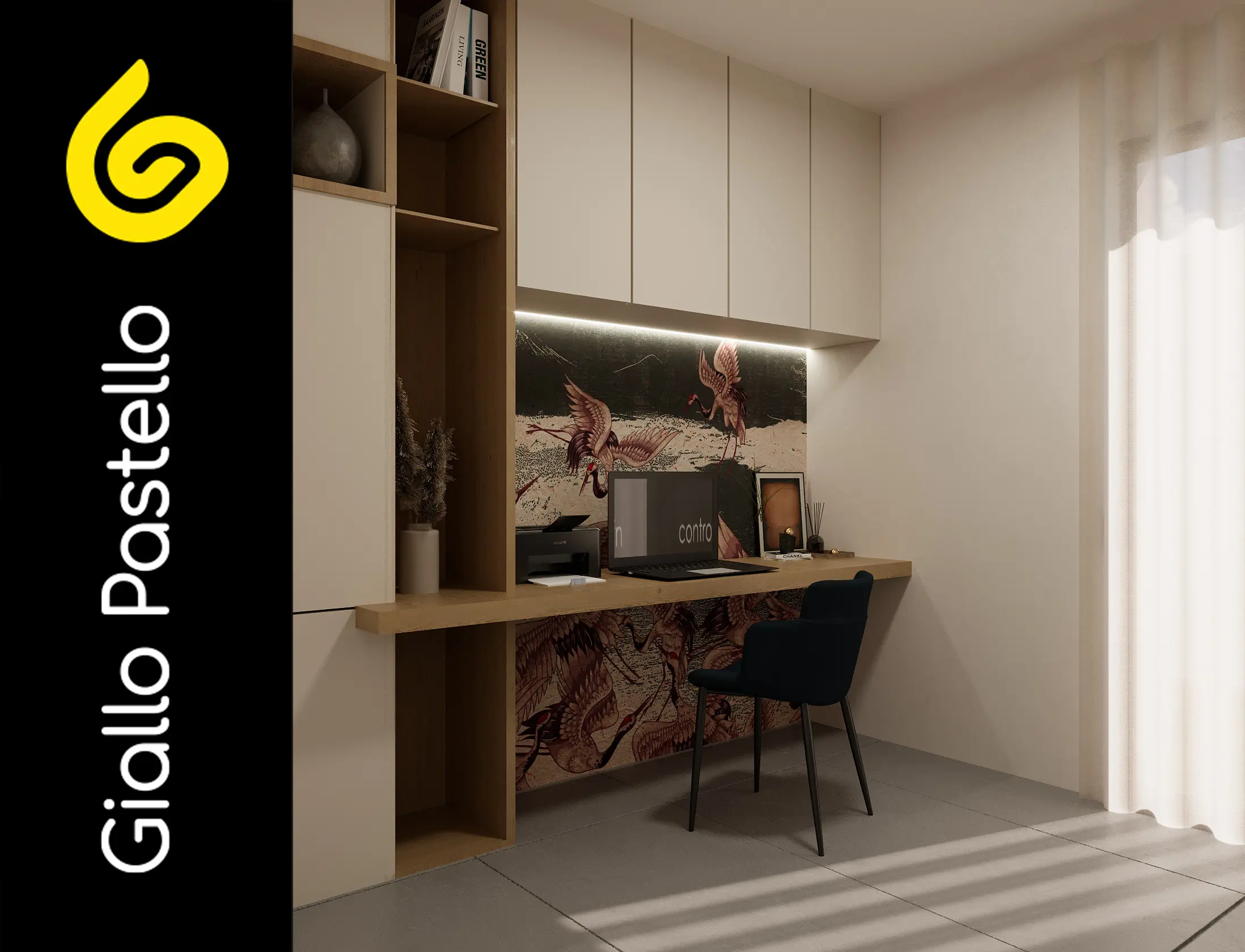 Arredamento studio in casa: illuminazione artificiale - Giallo Pastello Interior Design