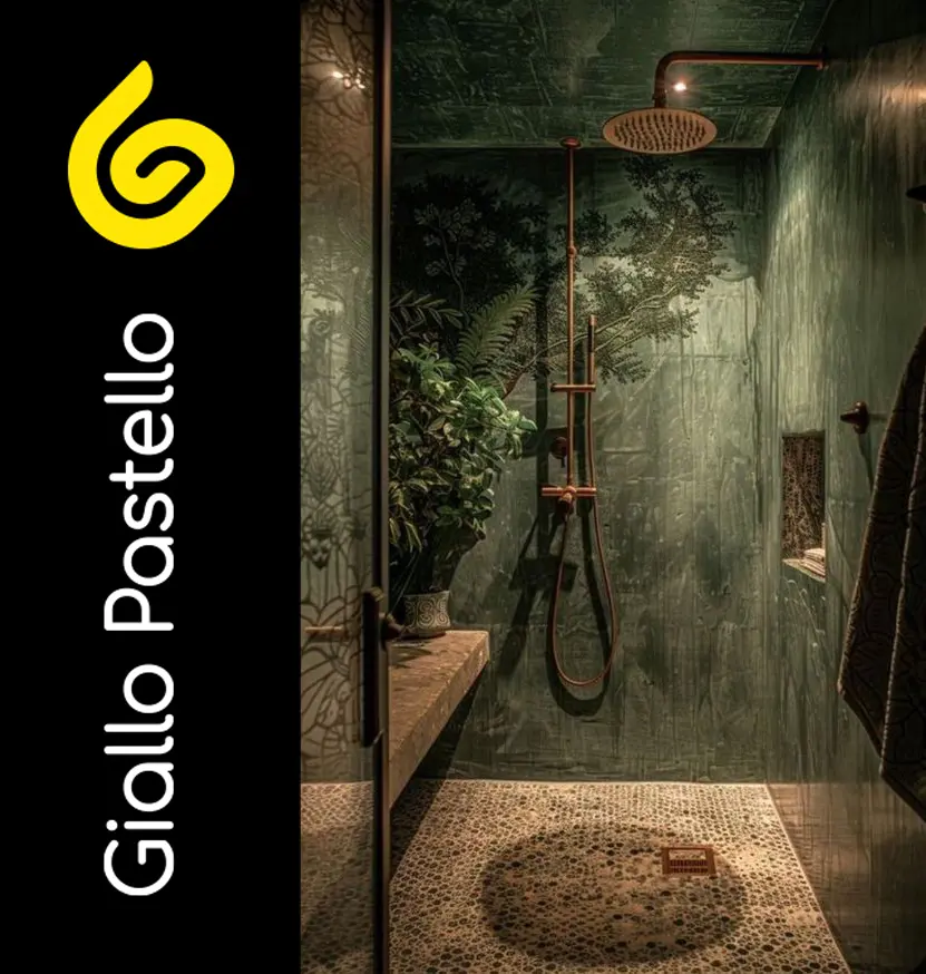 Bagno con carta da parati: i vantaggi - Giallo Pastello