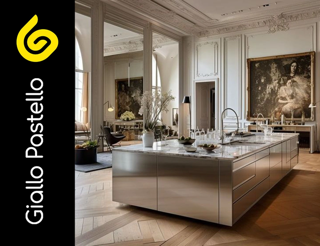 Arredamento classico moderno: cucina - Giallo Pastello