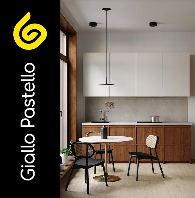 Arredare cucina piccola: cucina classica in legno - Giallo Pastello Interior Design Brescia