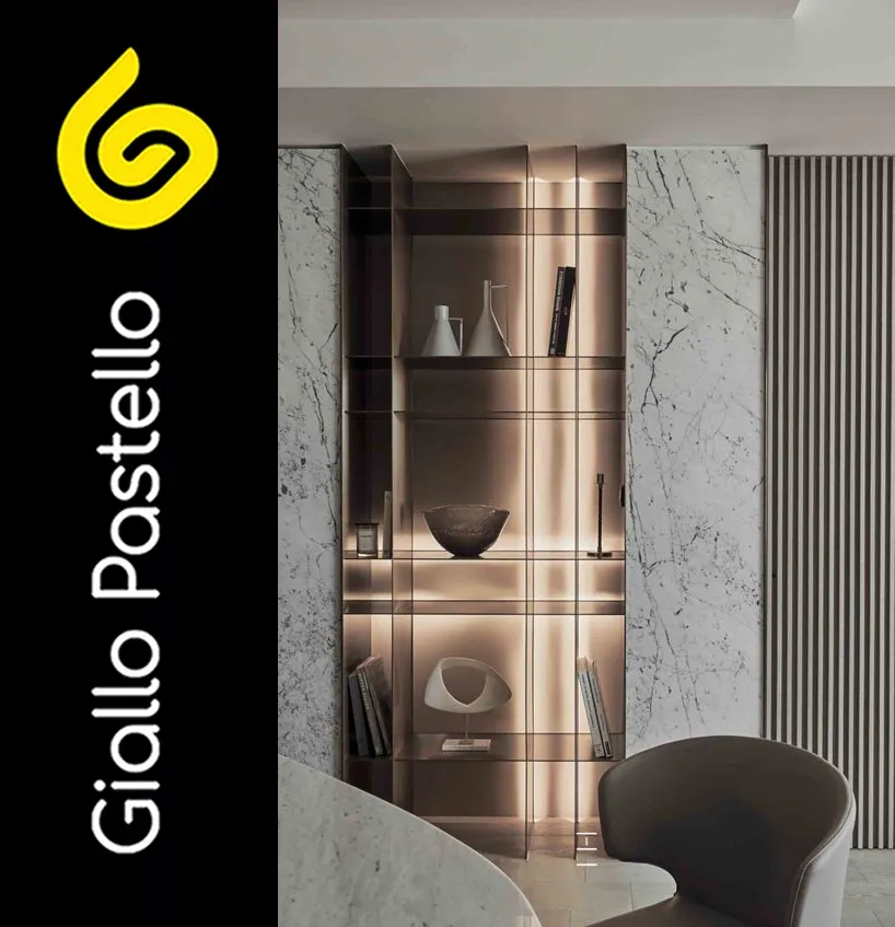 Arredare soggiorno: pareti attrezzate - Giallo Pastello Interior Design Brescia